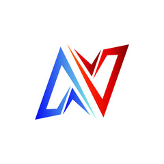 Letter n modern style logo