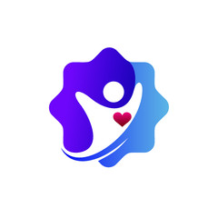 
People with heart shape in health medical logo
