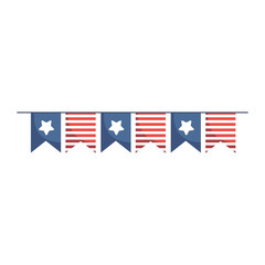 Isolated usa banner pennant vector design