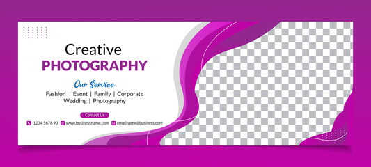 Premium Vector - Modern Abstract Photography Facebook Cover Banner Template