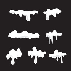 hand drawn Snow caps. Snowballs and snow drifts winter decoration snowy elements. Christmas cartoon. doodle art