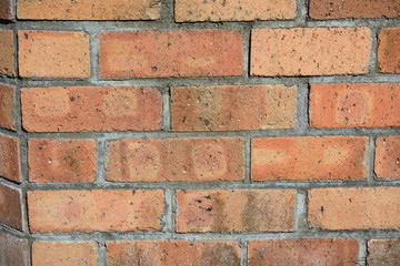 Red wall of a house exterior