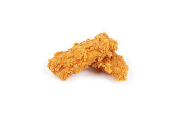 fried chicken stick isolated on white background