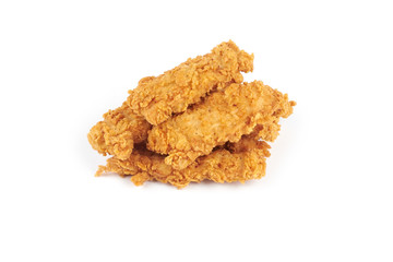 fried chicken stick isolated on white background