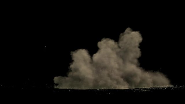3D special effect, dust explosion for war scenes, alpha channel