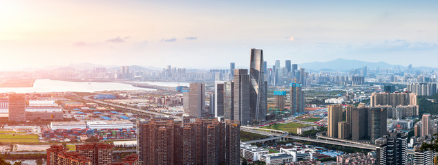 Fototapeta premium Panorama of Shenzhen Qianhai Free Trade Zone