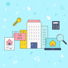 Fototapeta premium Vector illustration about real estate.