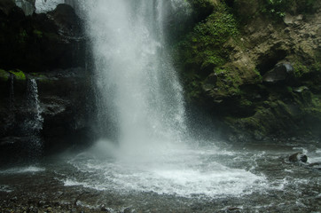 Fototapeta na wymiar Tropical waterfalls, Kedung Kayang waterfalls Magelang Indonesia 