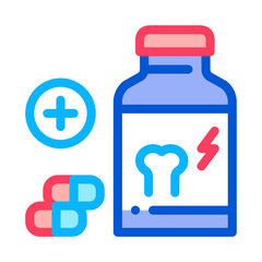 Obraz premium vitamin for strengthening bones icon vector. vitamin for strengthening bones sign. isolated contour symbol illustration