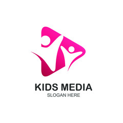 Kids media tech logo design
