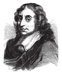 Blaise Pascal, vintage illustration. - obrazy, fototapety, plakaty