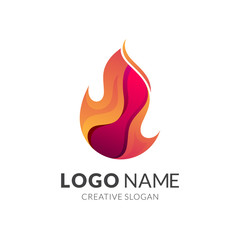 Abstract Fire Logo Design, Burning Vector Icon