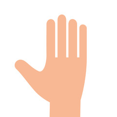 hand icon, open hand human on white background vector illustration design