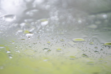 water drops on window glass.
