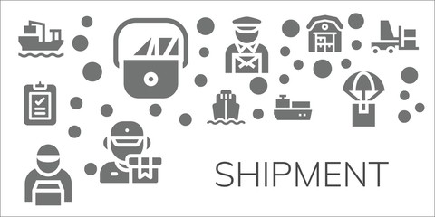 Modern Simple Set of shipment Vector filled Icons