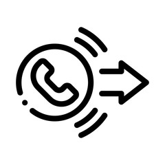 outgoing call service icon vector. outgoing call service sign. isolated contour symbol illustration