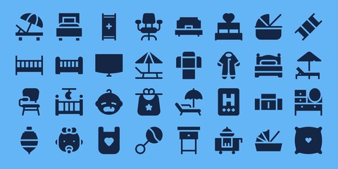 bed icon set