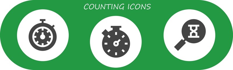 Modern Simple Set of counting Vector filled Icons