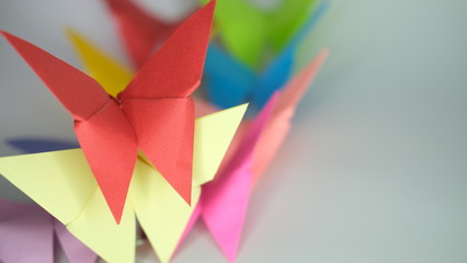 Fototapeta na wymiar How to make paper butterflies #1