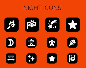 night icon set
