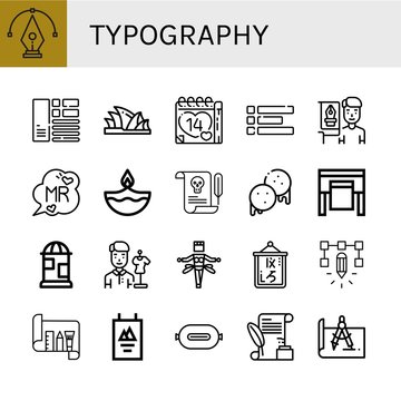 Set of typography icons