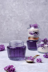 Preparation of syrup from the flowers of lilac.