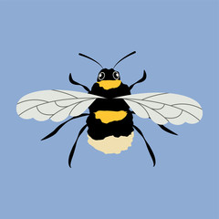 Bee, Bumblebee Icon Vector Illustration 