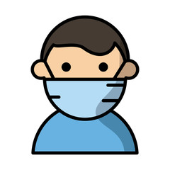 man wearing medical mask fill style