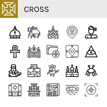 Set of cross icons