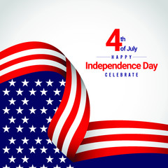 happy 4th of july vector template. Design for banner, greeting cards or print.