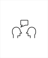 talk icon,two man talk icon,vector best line icon.