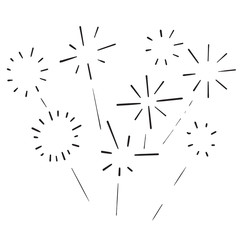 doodle fireworks burst icon hand drawing