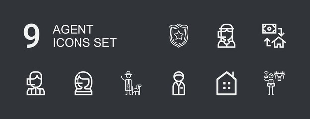 Editable 9 agent icons for web and mobile