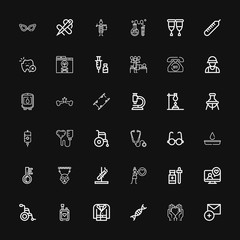 Editable 36 medical icons for web and mobile