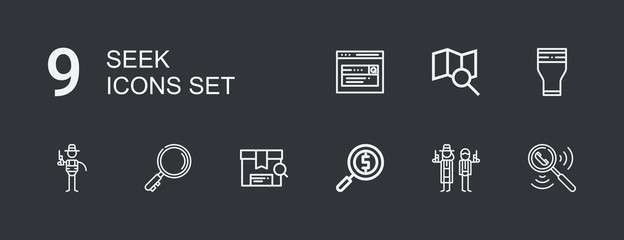 Editable 9 seek icons for web and mobile