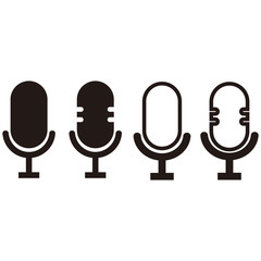 Microphone set, vector icon illustration symbol