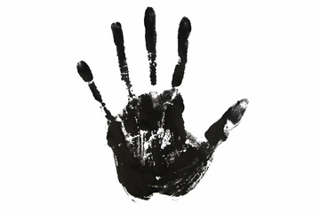 Handprint Ink abstract isolate on background