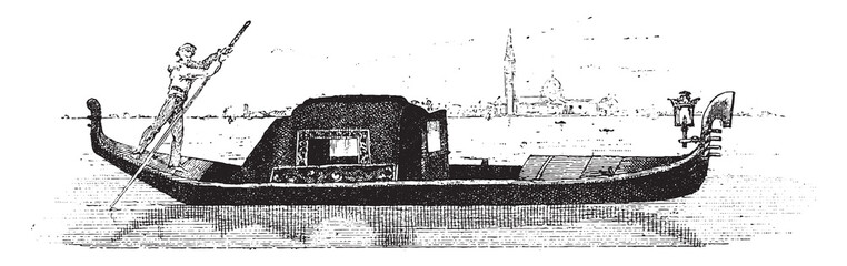 Gondola, vintage illustration. © Morphart