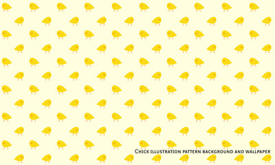 Chick illustration pattern background and wallpaper © studio uguisu
