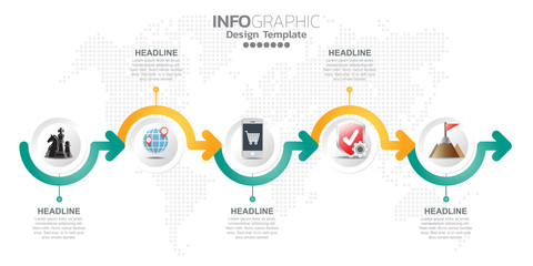 Obraz premium Infographic design template with icons and options or steps.
