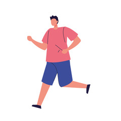 Fototapeta na wymiar young man running on white background vector illustration design