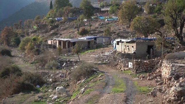 Primitive Farm in Countryside of Iraqi Kurdistan, Slow Motion