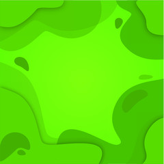 Origami type vector background of curves of different green tones in EPS10
