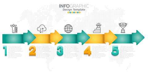 Infographic design template with icons and options or steps.