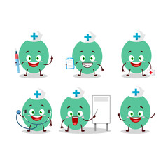 Doctor profession emoticon with green baloon cartoon character