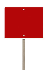 Blank red sign or Empty traffic signs isolated on white background. Object with clipping path