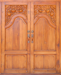 carving teak entrance wooden door with lock