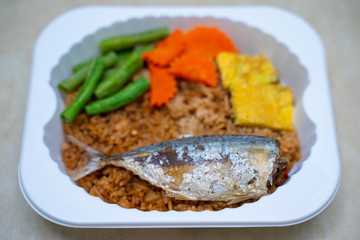 fried rice thai chili paste with mackerel