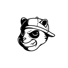 head of the head panda with hat