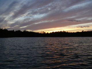 Fototapeta premium sunset over the lake